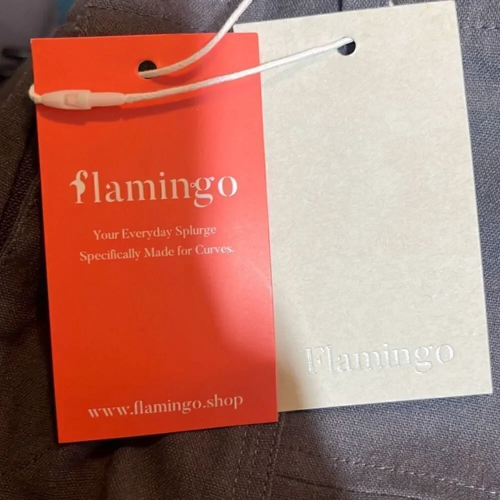 Flamingo Rugged Gray Nubby Straight Leg Pant Sz 4-6 Small New - Picture 6 of 7